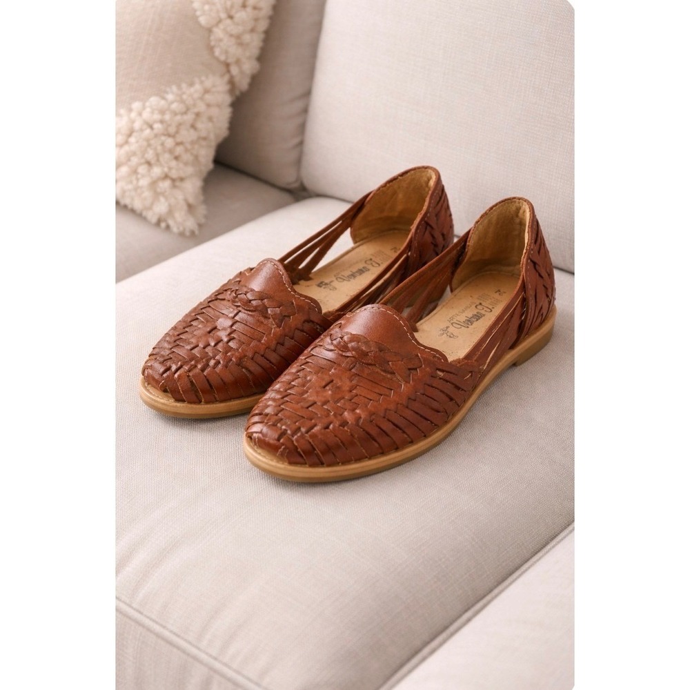 Artesanias Ventura G Brown Woven Leather Huarache Sandals Mexican Flats 7/24